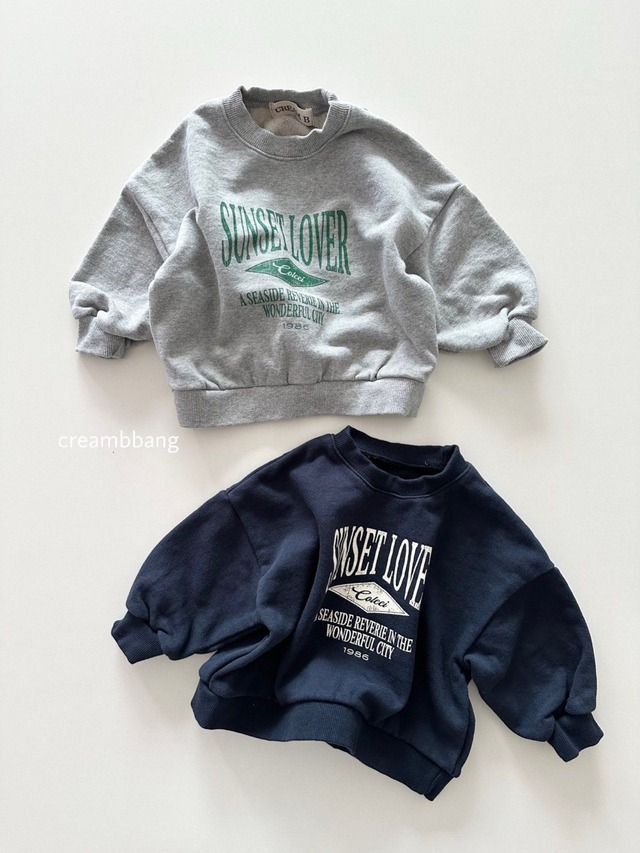 【取寄】cream bbang｜sunset lover sweatshirt｜サンセットラバースウェット｜XS-JL｜1-10y