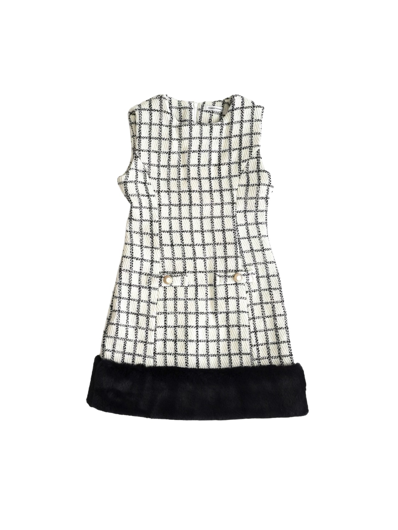【original】tweed fur onepiece(white)
