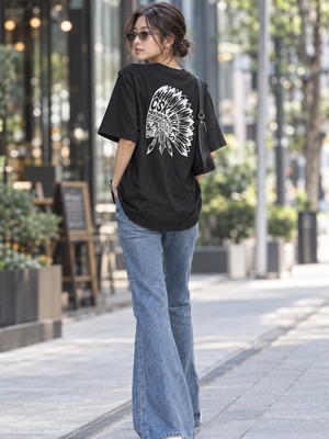 オリジナルTシャツ　インディアン　ブラックｘホワイト