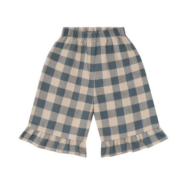 organic zoo / Fog Blue Gingham Frill Culottes