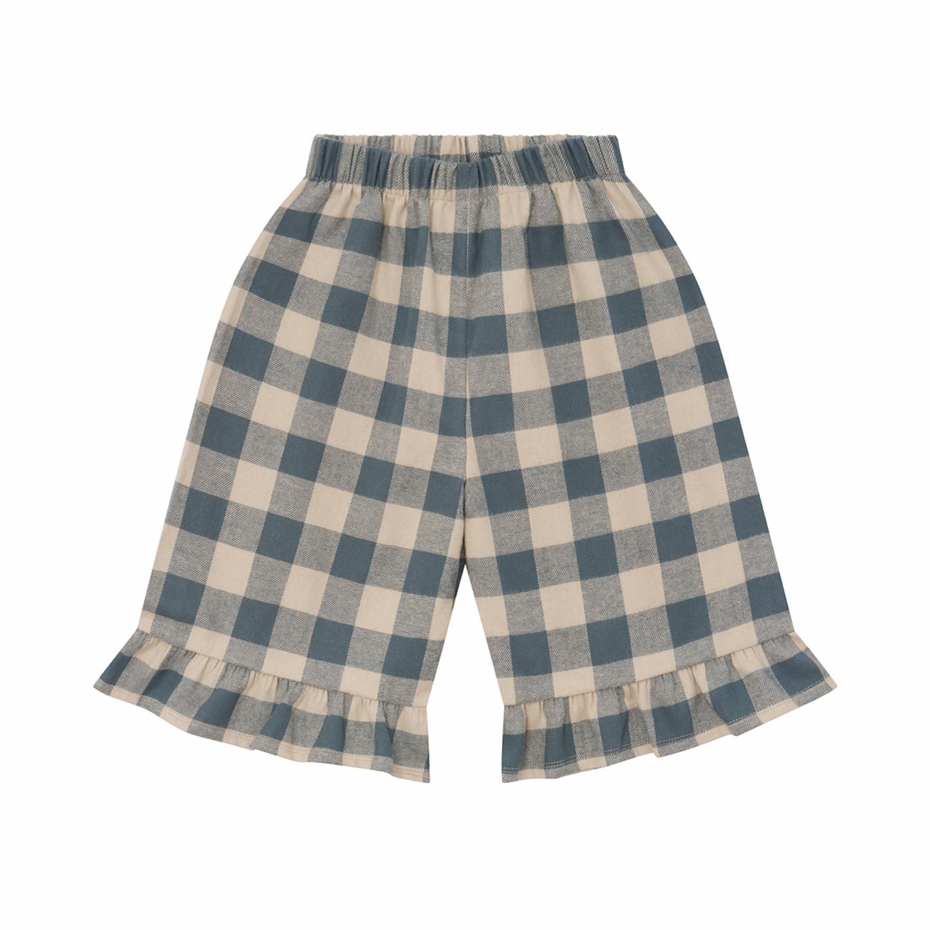 organic zoo / Fog Blue Gingham Frill Culottes