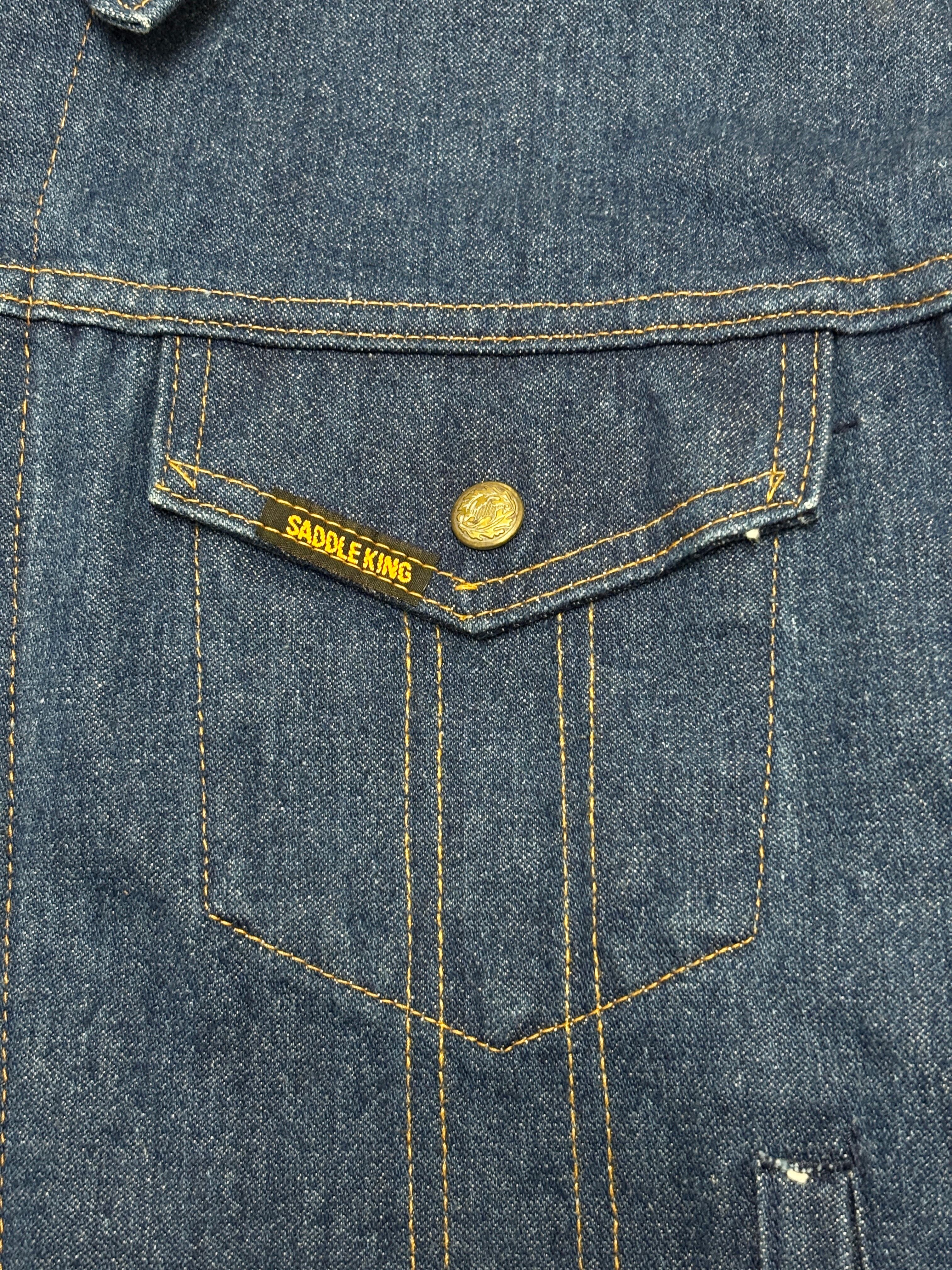 90s SADDLE KING WESTERN/Denim Jacket/USA製/48/デニムジャケット