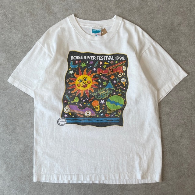 80s 90s USA製 CREWMEMBER SPACESHIP EARTH アートTシャツ 