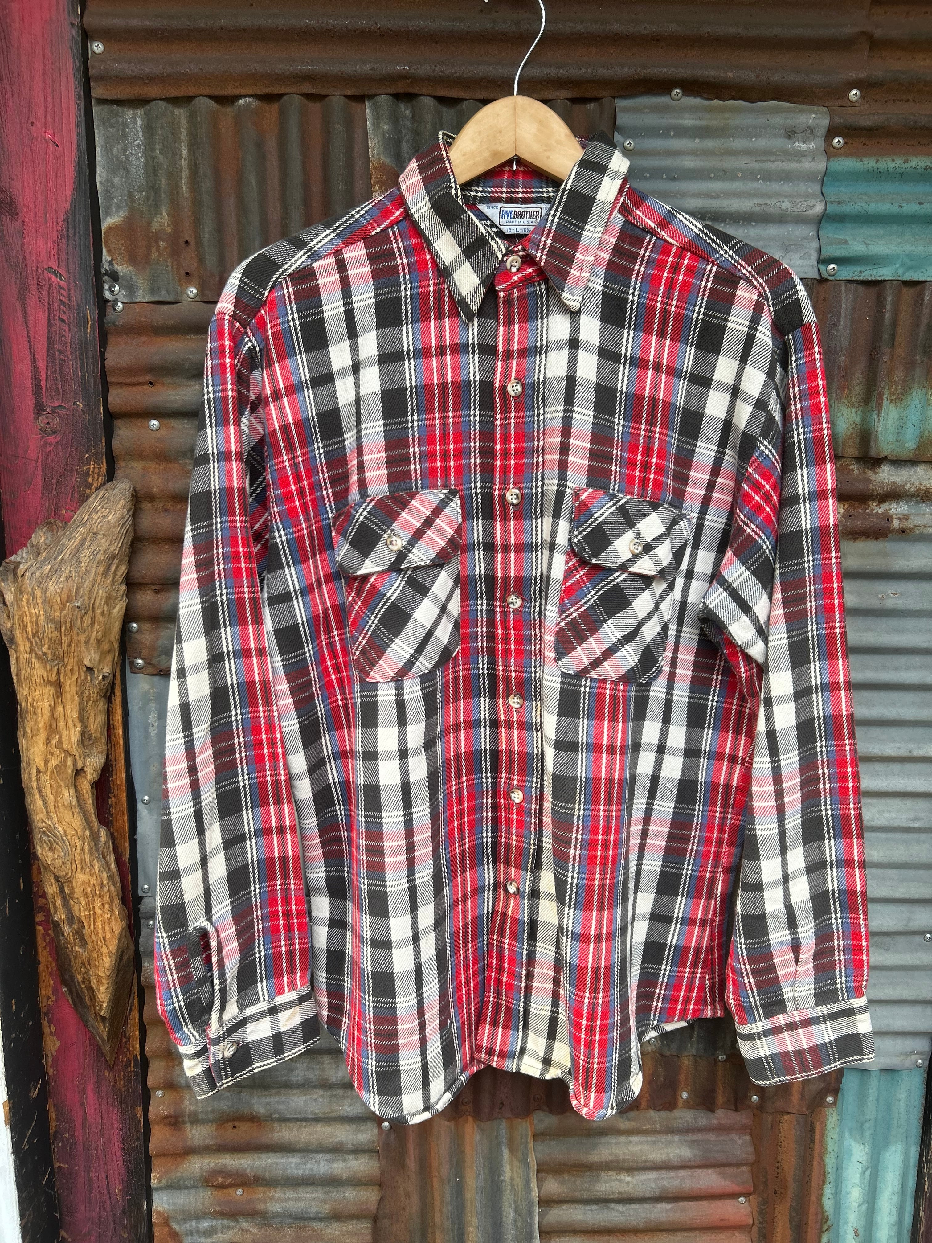 70s〜80s " FIVE BROTHER " FLANNEL SHIRT(beady clothing)