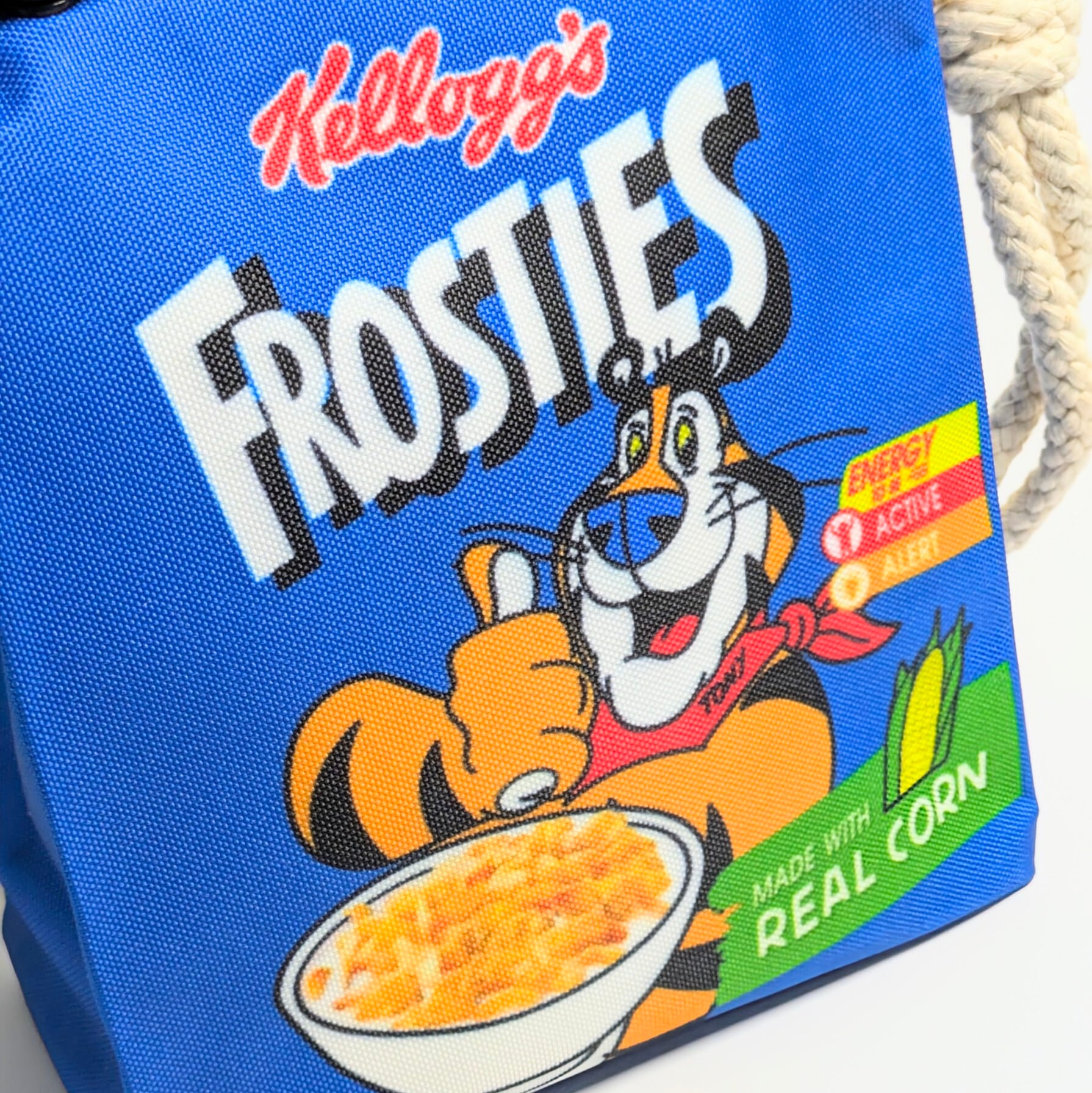 【ケロッグ トニーザタイガー  （Kellogg  Tony the Tiger）】ロープショルダーバッグ＊パッケージ風〚アメリカン雑貨 アメトイ〛