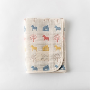 六重織ガーゼケット(おでかけサイズ) 木馬/多色