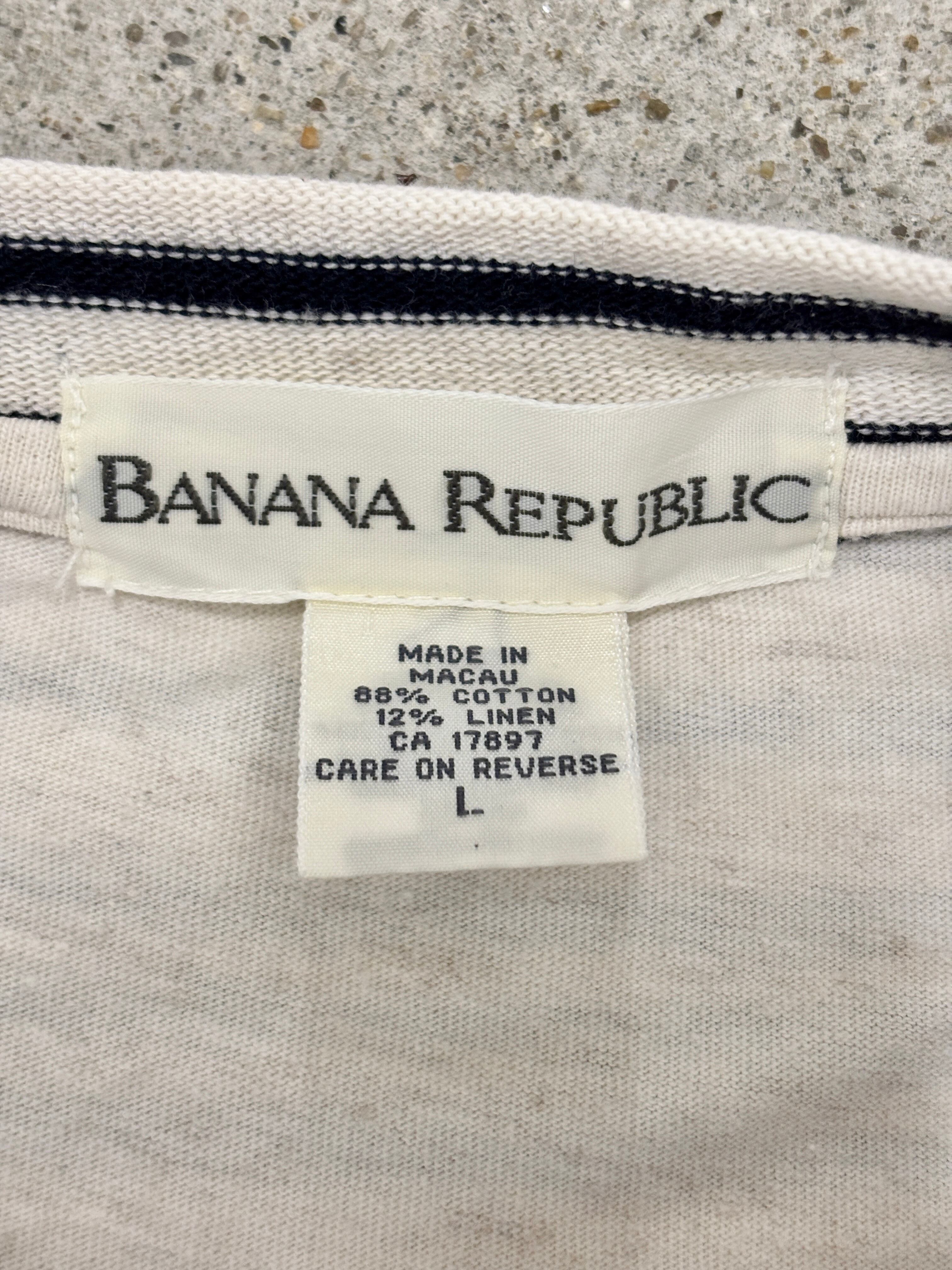 90s BANANA REPUBLIC/Border L/S Tee/L/ボーダ－ロンT/長袖Tシャツ
