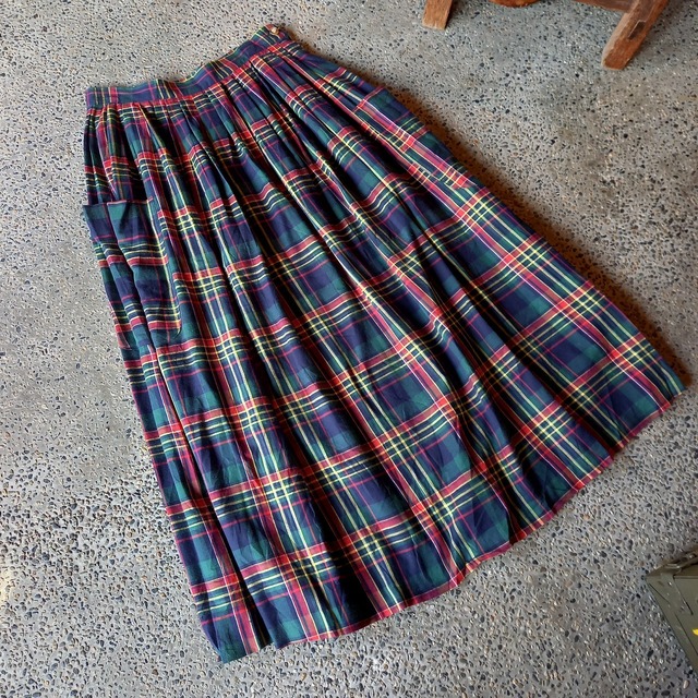 チェックロングスカート used [203006]