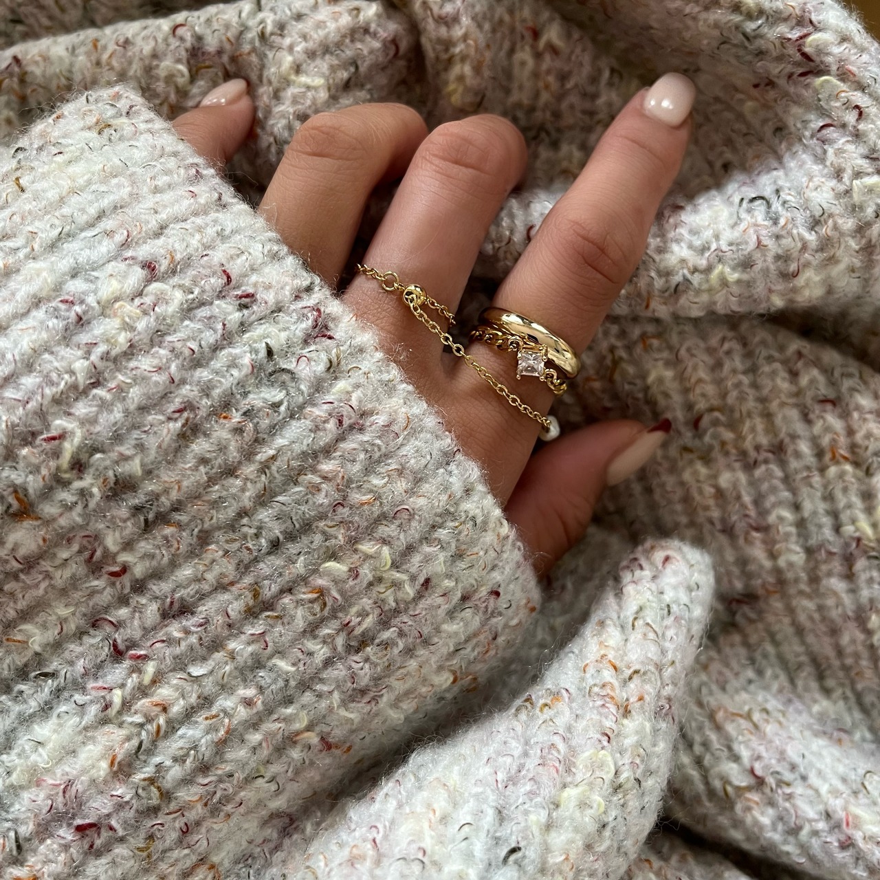 ゆらゆらパールのチェーンリング