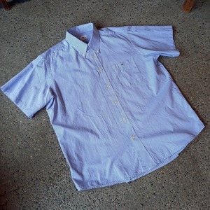 LACOSTE チェックボタンダウンシャツ used [107065]
