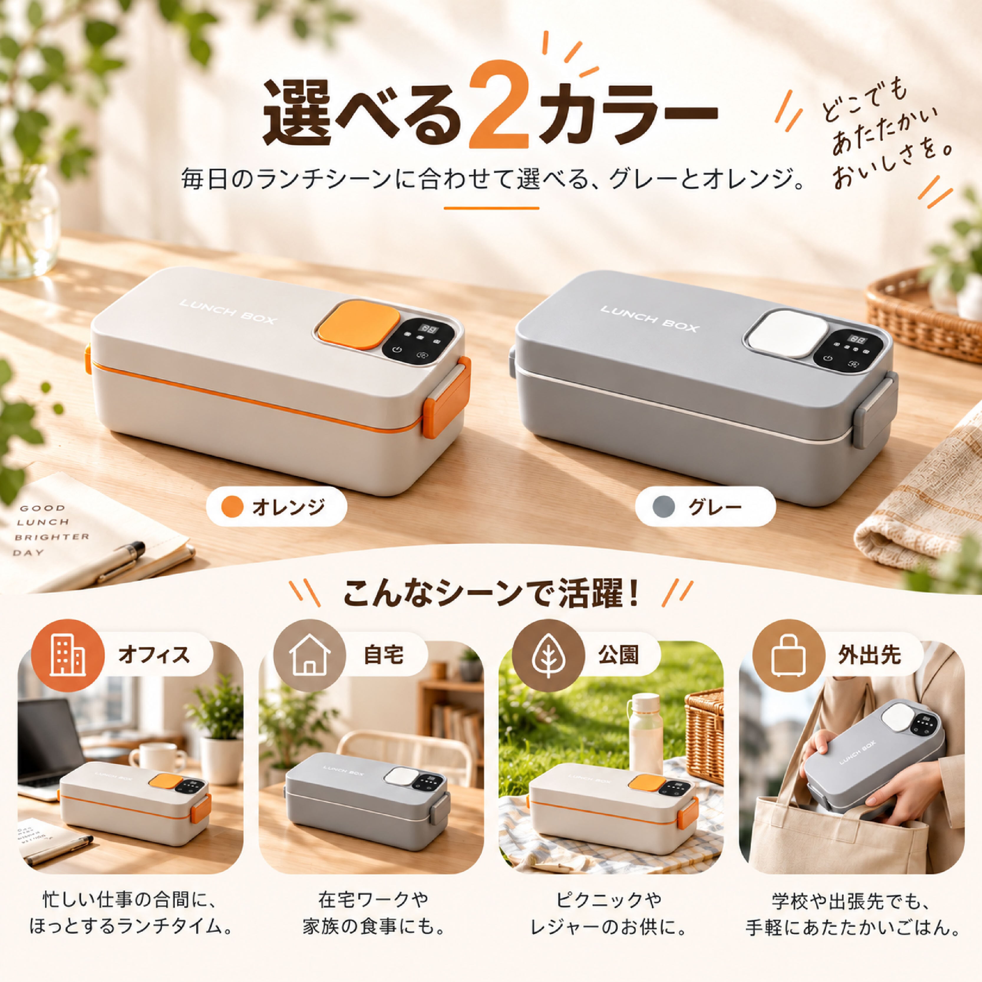 JY 1281 .電熱弁当箱 充電式 コードレス 弁当箱 温める ランチボックス