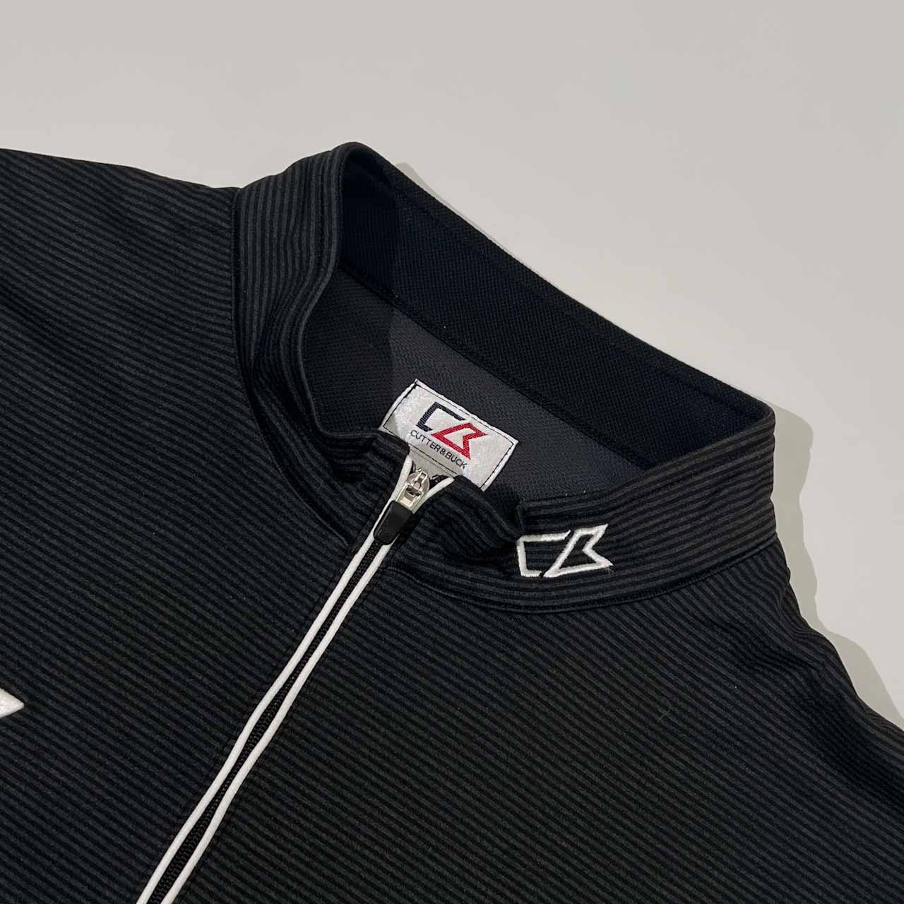 CUTTER & BUCK カッターアンドバック ボーダー ハーフジップ 長袖シャツ カットソー LL/メンズ/ポーツ/ゴルフ