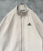 adidas アディダス 白 フリースジャケット 刺繍 オーバーサイズ 