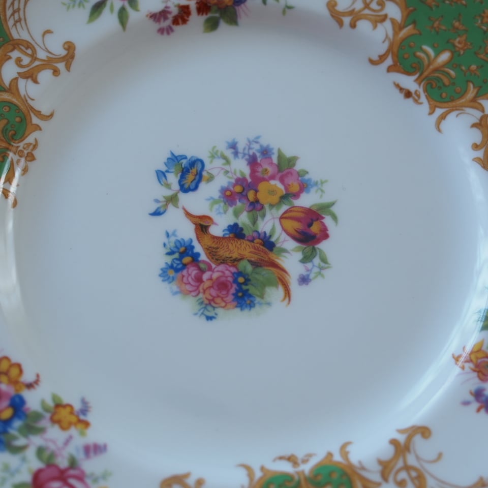 英国パラゴン ロッキンガム グリーン トリオA カップ＆ソーサー 英国