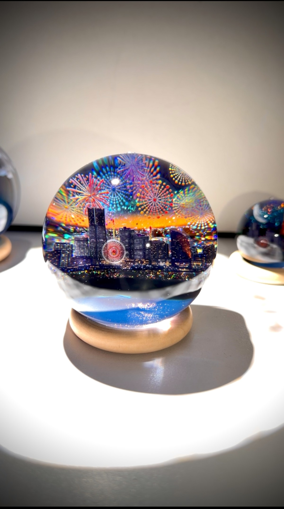 1点もの！7cmオブジェ みなとみらいの夜景＆花火 | 絶景レジン