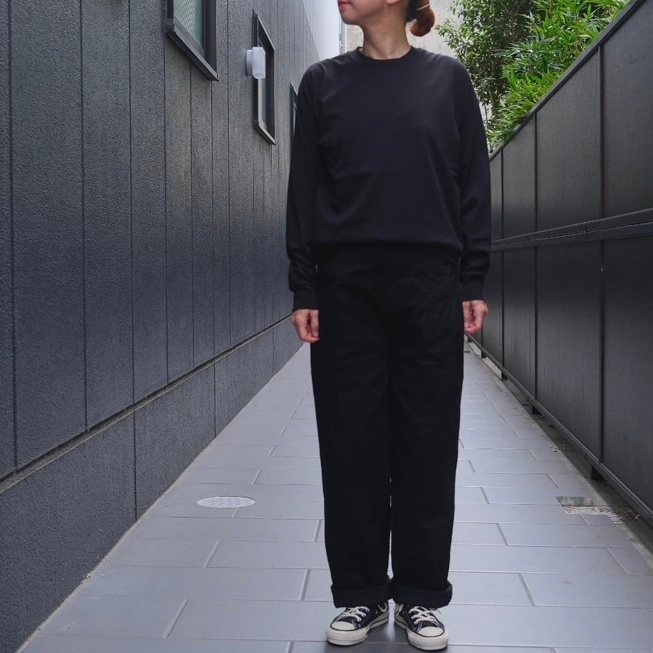 COMOLI(コモリ) / コットンジャージ長袖Tシャツ-BLACK-(A03 COMOLI(コモリ) / コットンジャージ長袖Tシャツ-BLACK-(A03
