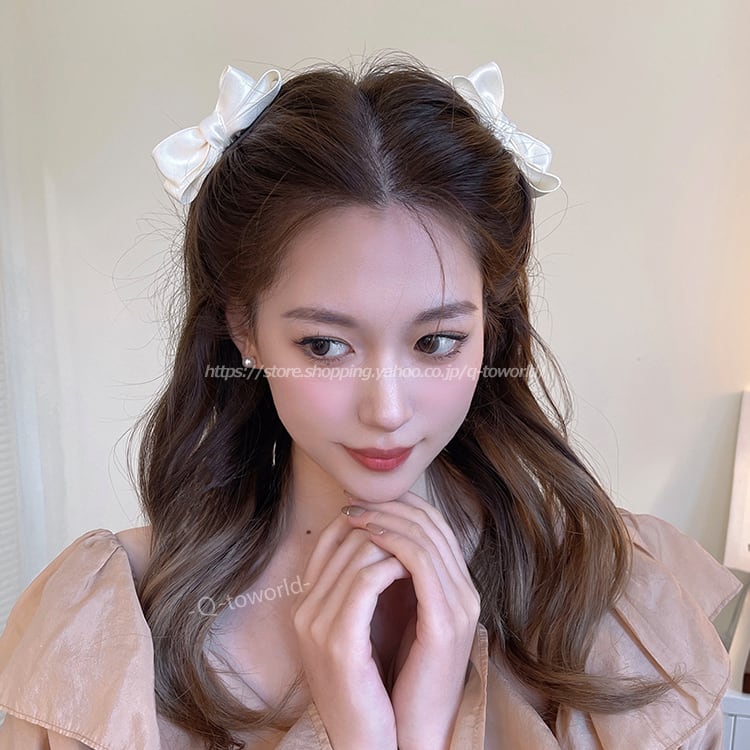 ヘアリボン　ヘアアクセサリー　リボン　髪飾り　ヘアクリップ　バレッタ　韓国