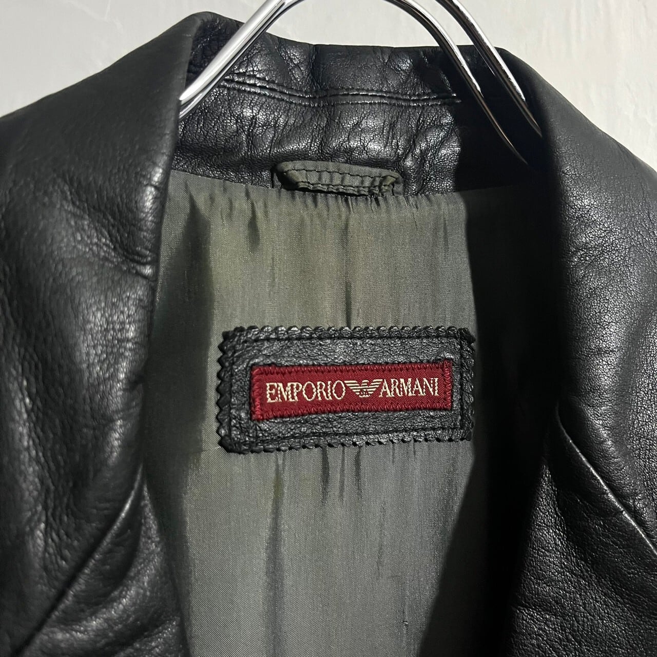 90s EMPORIO ARMANI Lamb Leather Tailored Jacket | VOLAR