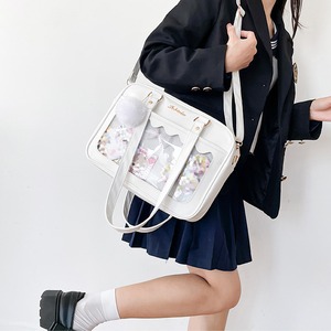 痛バッグ 痛バ レディース 推し活 バッグ PUレザー A4 大容量 おしゃれ かわいい 大人 透明 スクールバッグ ショルダーバッグ 大人可愛い 大人女子