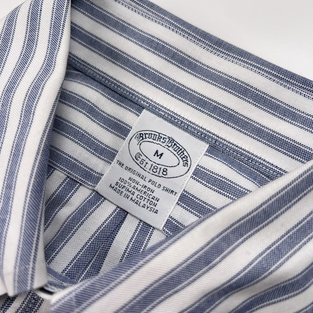 Brooks Brothers ブルックスブラザーズ ストライプ BD オックスフォード 長袖シャツ サイズ M /ホワイト×ブルー