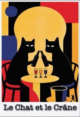 George Bayer "Le Chats and the skull" Original