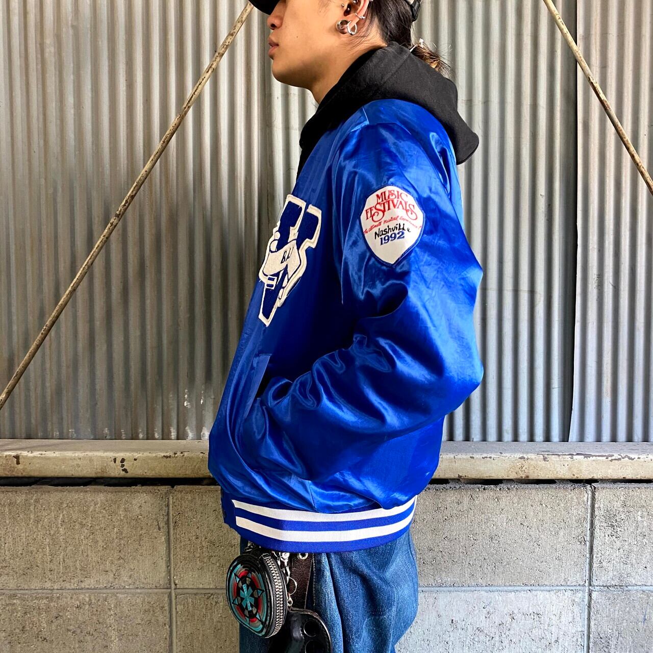 90年代 Swngster ワッペン付き 中綿入り ナイロンスタジャン メンズM  