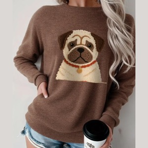 Pullover -printed pug-  4colors　　hd145