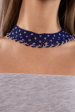 クリザ・シリャンカ ロイヤルブルー（ウクライナ伝統手工芸・最高品質ビーズアクセサリー）