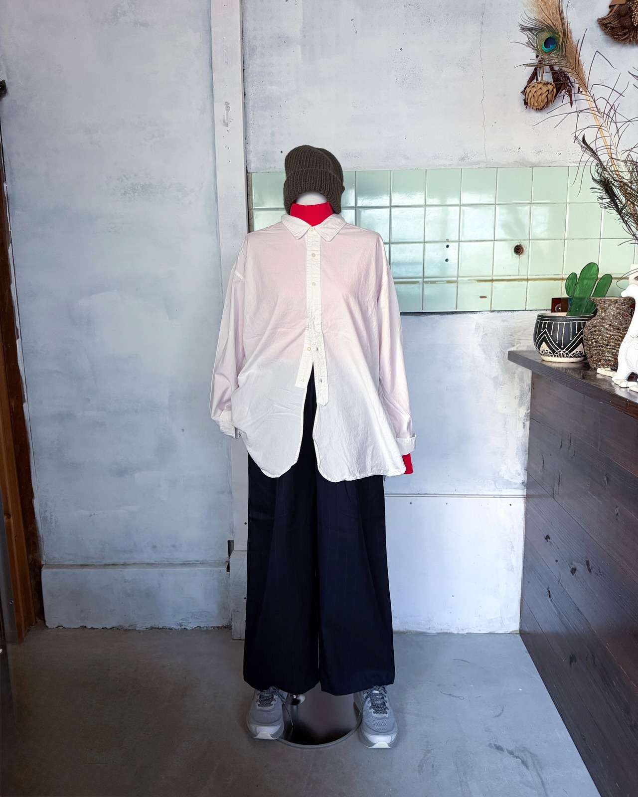 【ARMEN WOMEN】UTILITY REGULAR COLLAR SHIRT