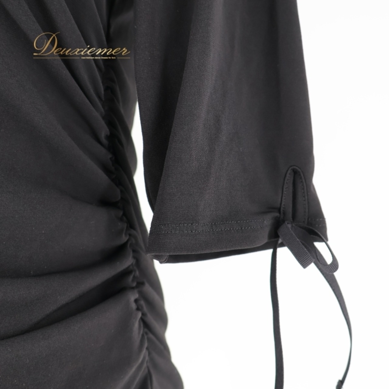 社交ダンス 衣装 トップス ブラウス ブラック系 チャコット Chacott 黒 日本製 水玉 ドット柄 リボン 透け感 伸縮 ストレッチ 練習 レッスン 上品 シンプル かわいい ダンス衣装 イベント ステージ パーティー