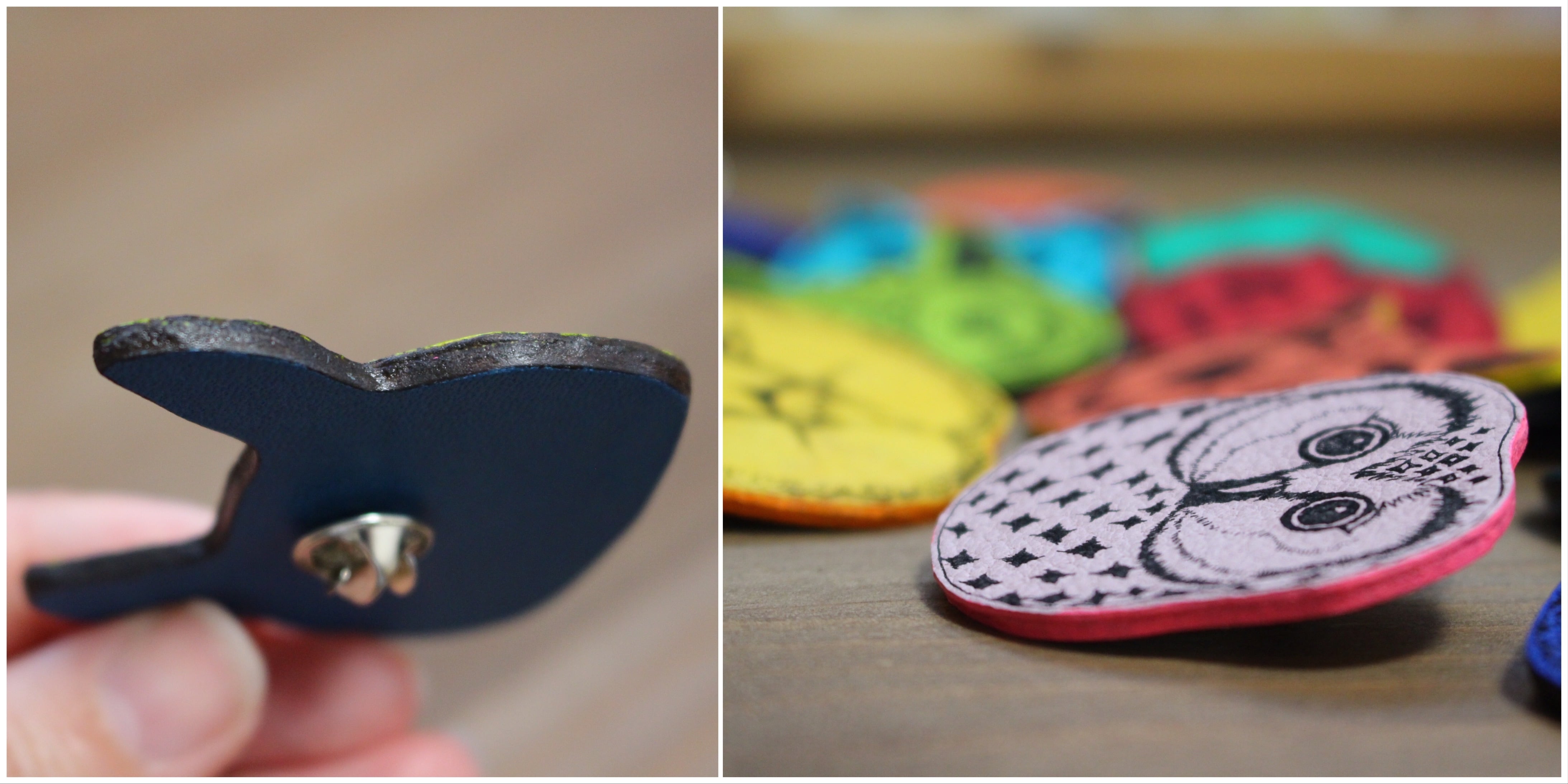 昔のピンバッチ3 銅版画レザーピンバッジ (第3世代) | 十堂 -tsunashido-