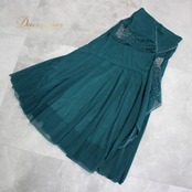 社交ダンス 衣装 スタンダード スカート レッスンウェア レディース オールシーズン 緑 グリーン系 ラインストーン レース 上品 練習着 清楚 落ち着き 華やぎ 洗練 光 ラグジュアリー エレガント お洒落 セクシー シンプル 通気性 伸縮性 高品質 カジュアル フォーマル 体型カバー デザイン スタイリッシュ パーティー コーディネート 着回し