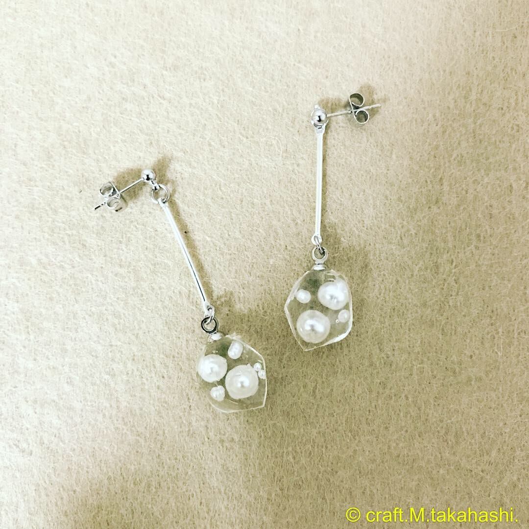 0109:揺れるパールのクリアピアス