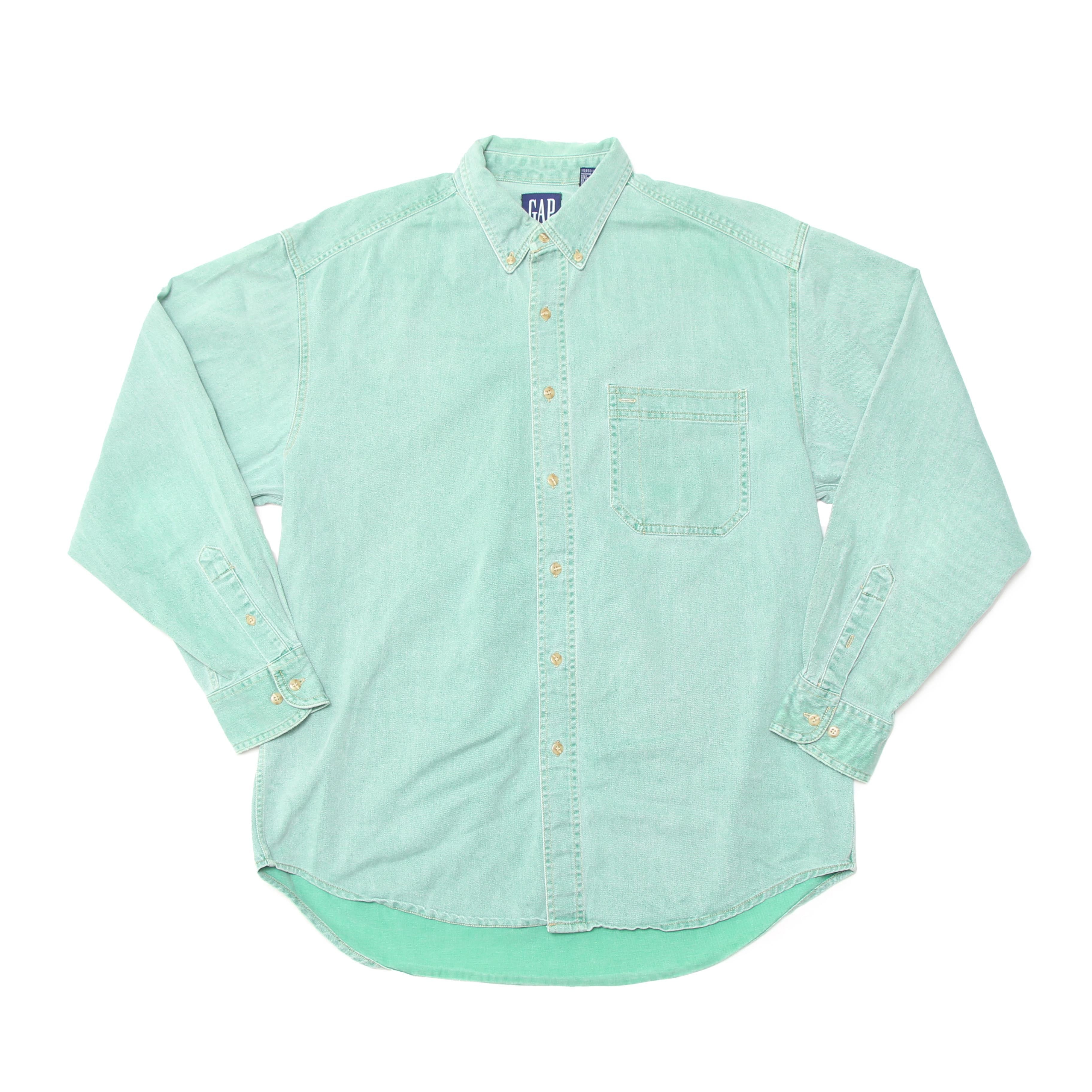 GAP 90sVintage PieceDyingGreenDenimShirt