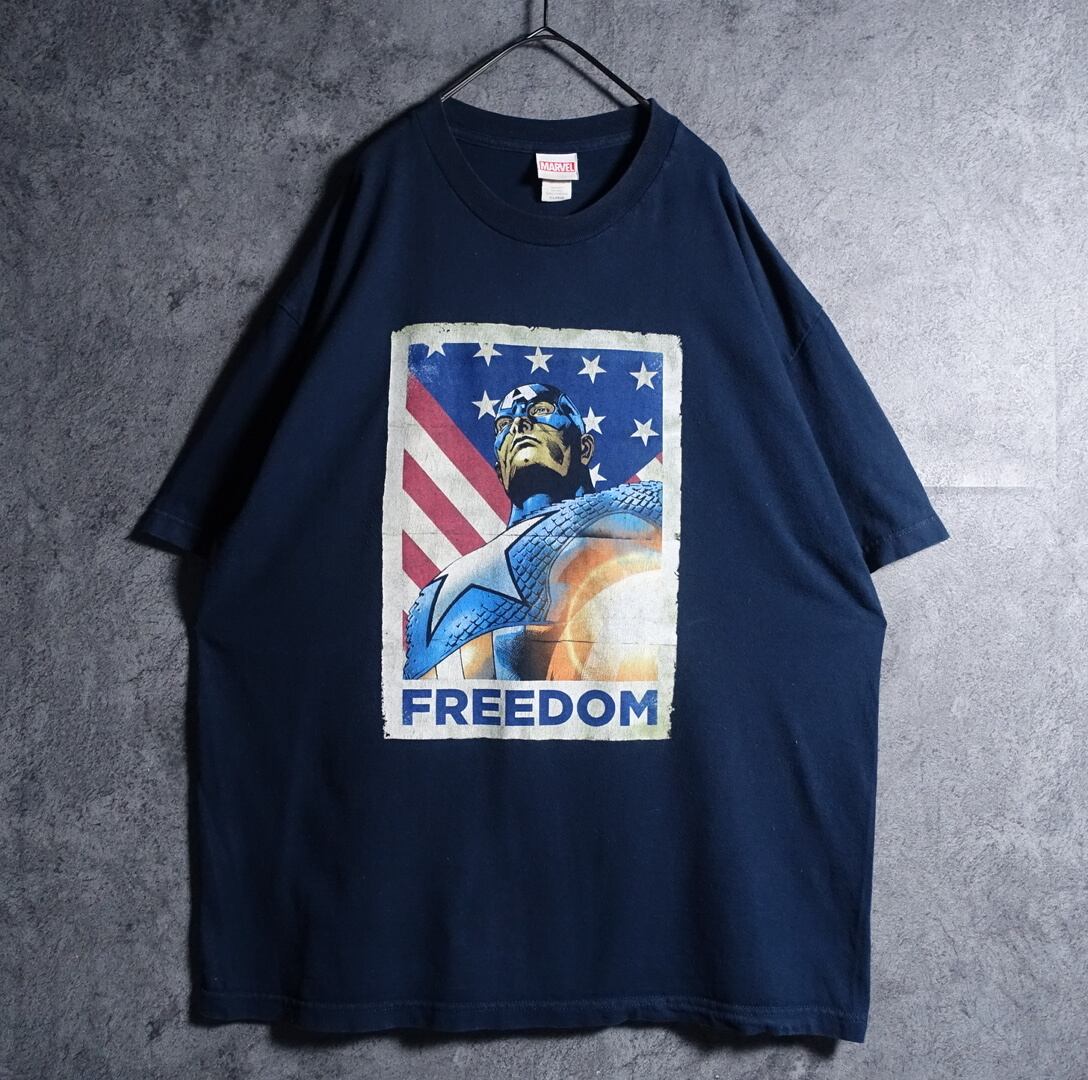 00s “MARVEL” Navy Captain America Printed T-shirt