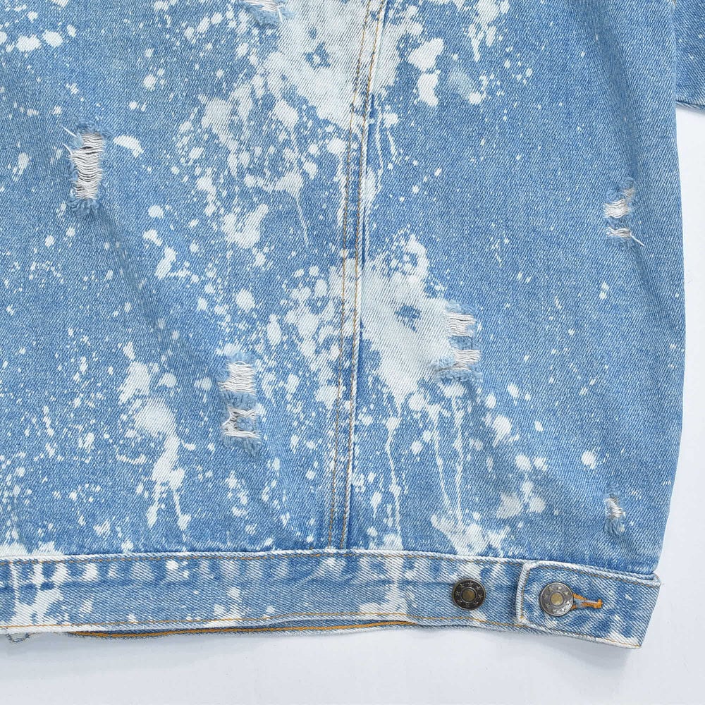 90～00s Tracker Jacket ブリーチ クラッシュ加工 デザイン デニム