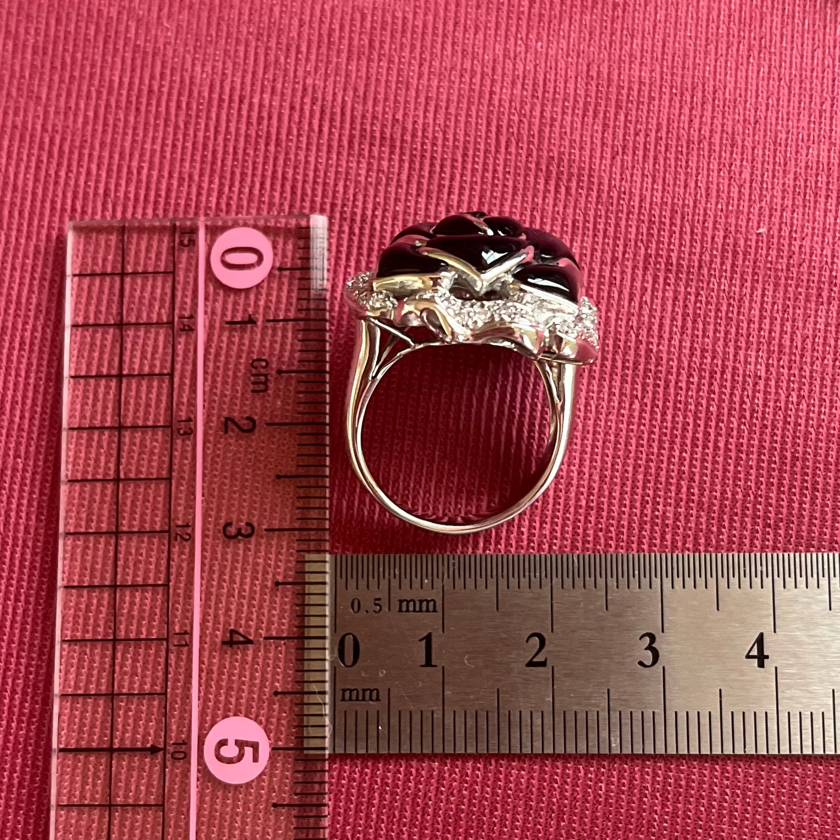 K18✨薔薇花モチーフ✨ダイヤ0.67ct付き✨キラキラ✨リング✨サイズ13号✨ K18✨薔薇花モチーフ✨ダイヤ0.67ct付き✨キラキラ✨リング✨サイズ13号✨