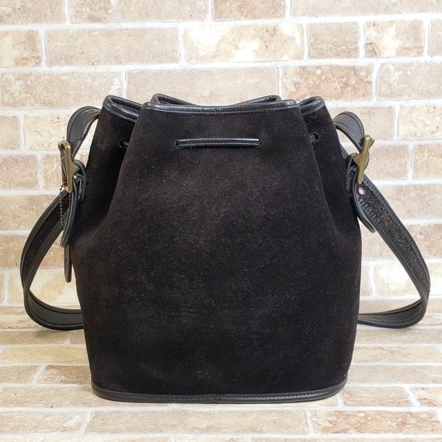 オールドコーチ 巾着 ショルダー バッグ 黒 バケツ ブラック COACH 