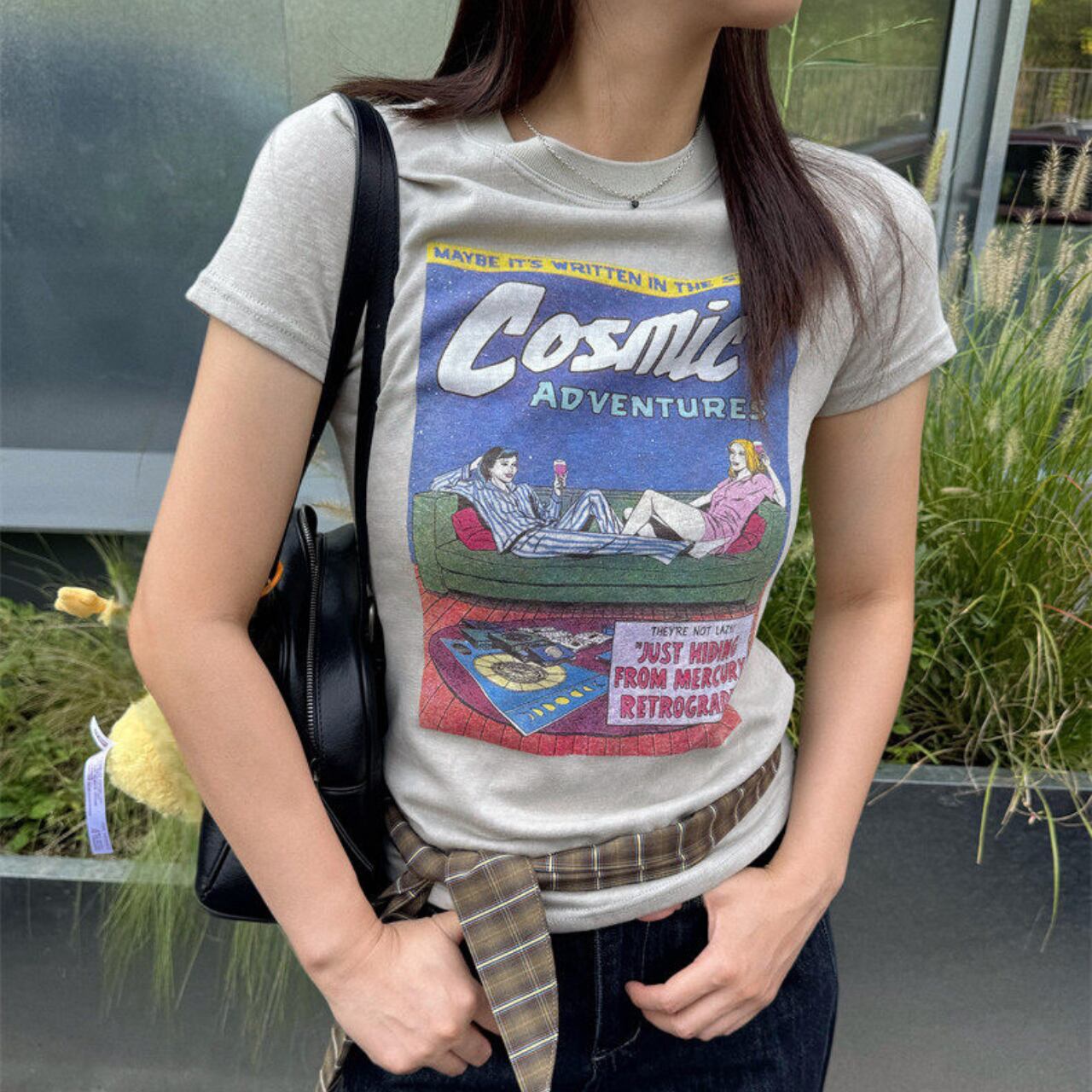 Retro Graphic Print Tee W00246