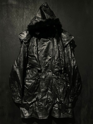 【WEAPON VINTAGE】Multi Gimmick Design Loose Middle Length Leather Jacket