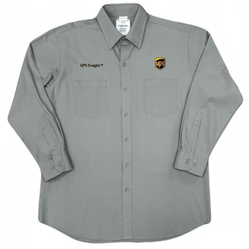 UPS Freight / Official Uniform Twill Work Shirt / Gray / XL