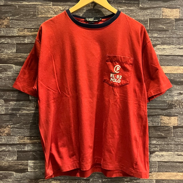 ②RALPH LAUREN RL-92 T-SHIRT RED 1990'S OLD USA製