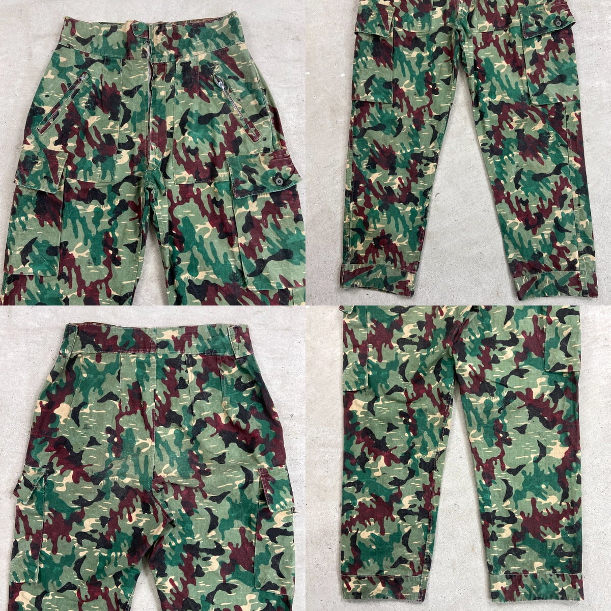 50〜60年代 スペイン軍 アメーバカモ リバーシブル フィールドパンツ