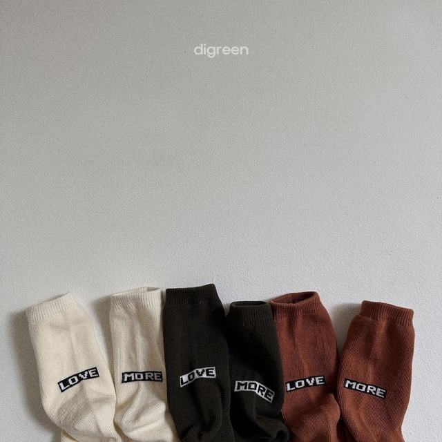【即納】digreen more love socks (韓国子供服 モアラブソックス3足セット)