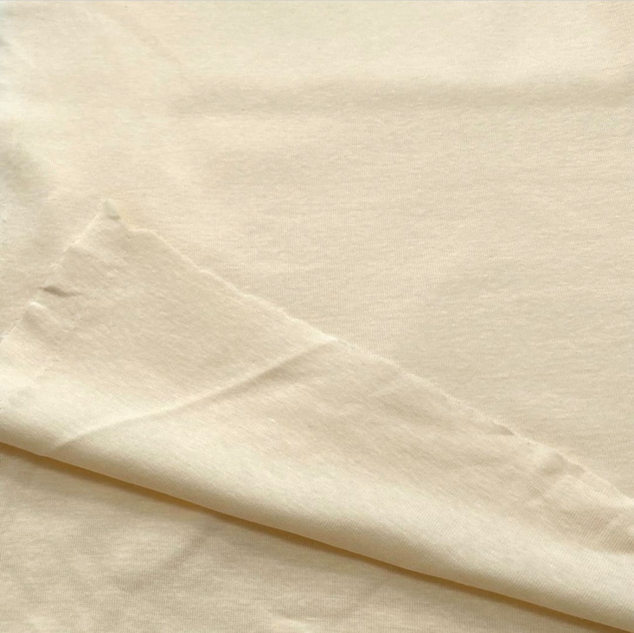 ★TB216◆3m◆綿100%ソフトフライスニット生地◆アイボリー