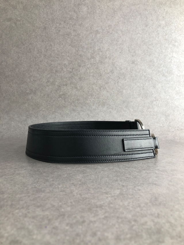 PRADA プラダ ベルト ブラック ロゴ レザー メタルバックル vintage ヴィンテージ オールド mverzc