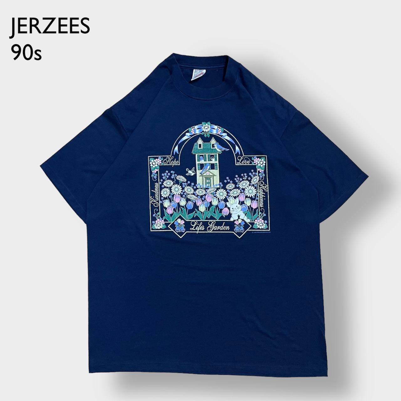 【JERZEES】90s USA製 かわいい系 プリント Tシャツ イラスト 1996 XL  ビッグサイズ 半袖 OLD ビンテージ ヴィンテージ  US古着