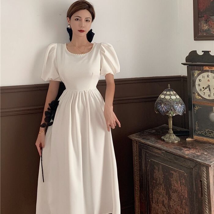 サマースタイルスタンダードロングスカート ウェストドレス レディース レトロ 夏物 ドラファッションホール39899789326