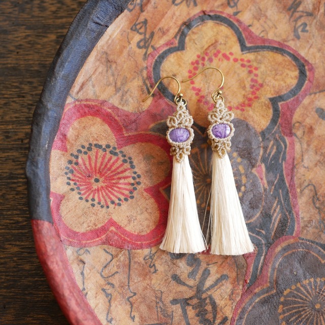 【 精麻 】 精麻×チャロアイトピアス