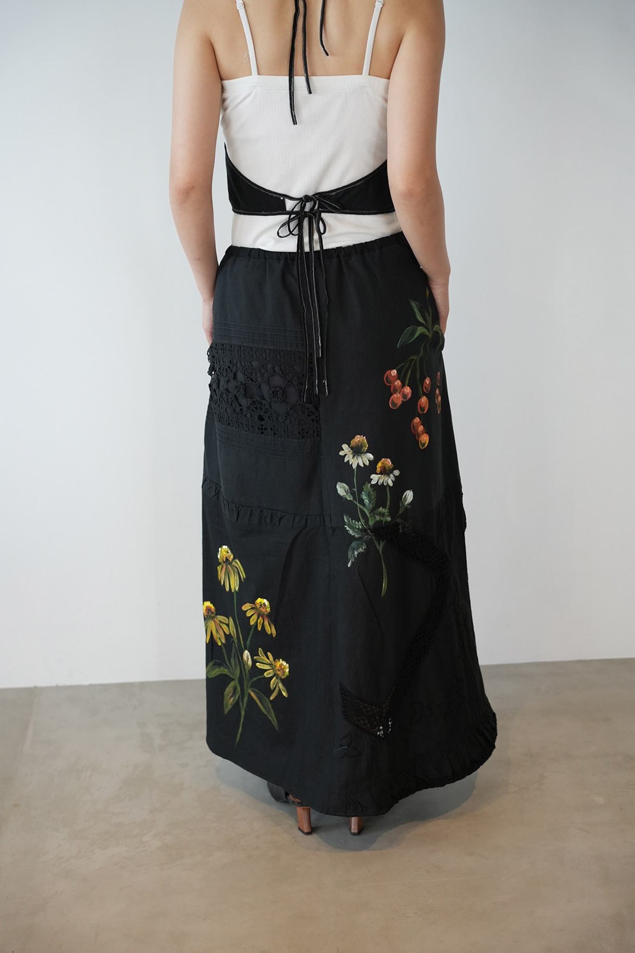 vintage lace skirt cherry